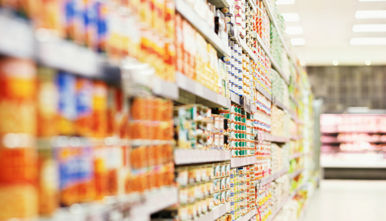 Supermarket shelves